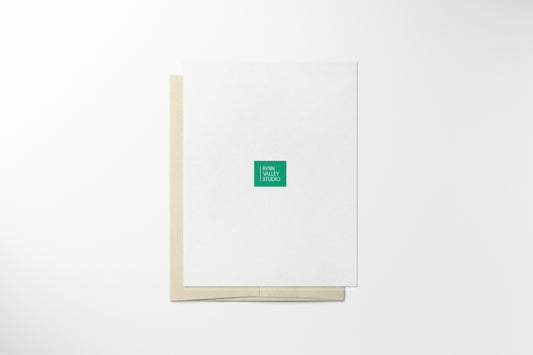 4x6 card with a blank interior, crafted from high-quality paper. Ideal for writing personalized messages or notes, offering a sophisticated and versatile option for any occasion.