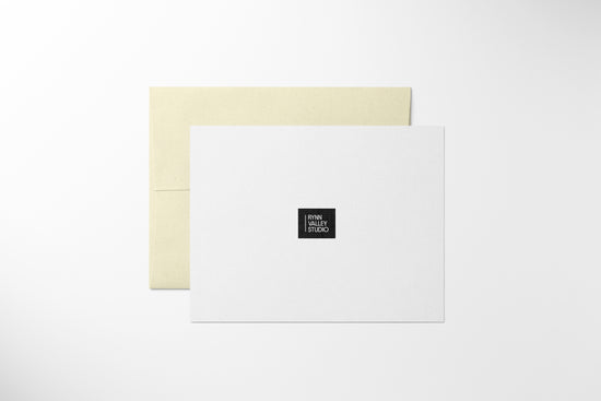 4x6 card with a blank interior, crafted from high-quality paper. Ideal for writing personalized messages or notes, offering a sophisticated and versatile option for any occasion.