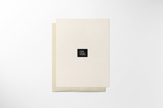 4x6 card with a blank interior, crafted from high-quality paper. Ideal for writing personalized messages or notes, offering a sophisticated and versatile option for any occasion.